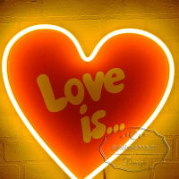 Надпись из гибкого неона - Сердце love is