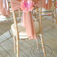Свадебный декор стульев из шифона