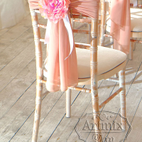 Свадебный декор стульев из шифона