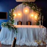 Олимпия, Свадебный президиум с фоном и цветами
